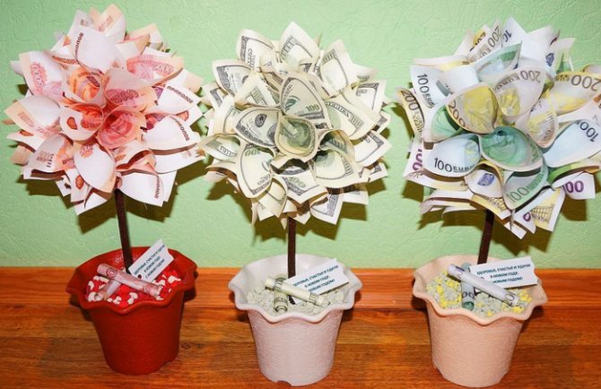 цветы из денег