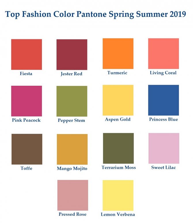 Fashion color trend 2019 #Pantone какие цвета в моде 2019 - модная цветная палитра пантон