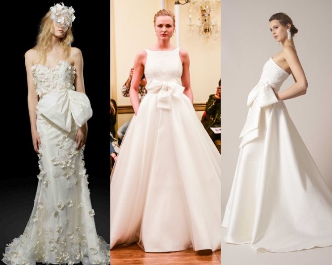Модные свадебные платья тенденции 2022: крупные банты