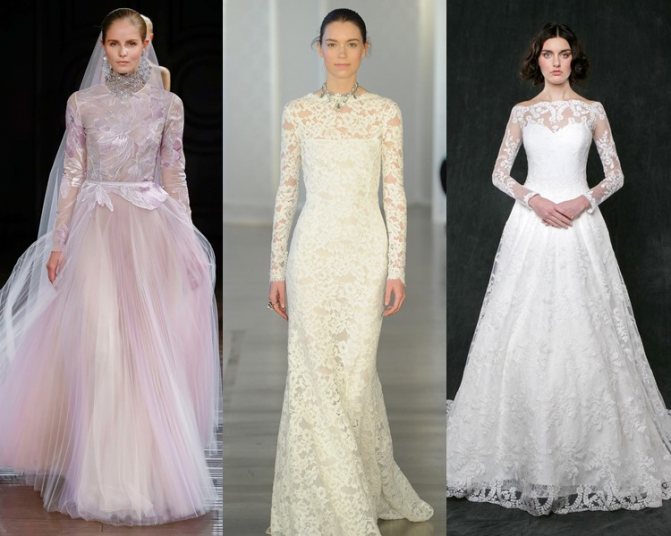 Модные свадебные платья тенденции 2022: закрытое декольте