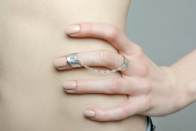 Необычное кольцо на среднем пальце