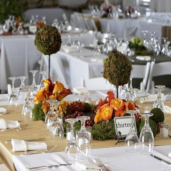 оформление стола для гостей на свадьбе