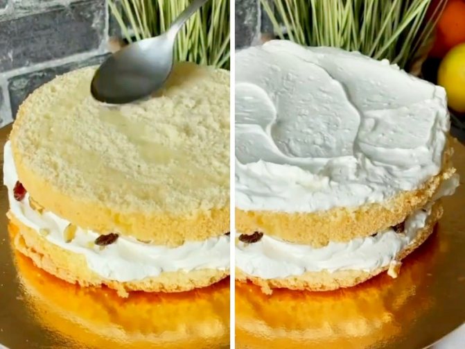 Простой бисквитный торт с кремом рецепт