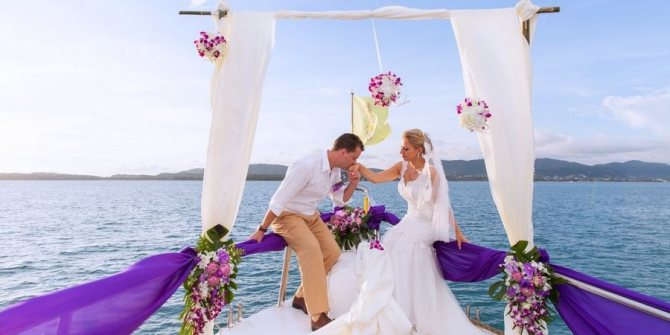 Шикарный свадебный день на яхте