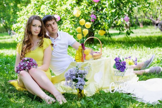 свадьба в желтом цвете – оформление 8