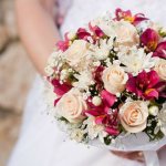 Свадебный букет из хризантем 7