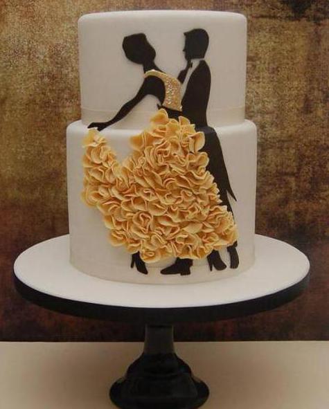 торт на золотую свадьбу из мастики